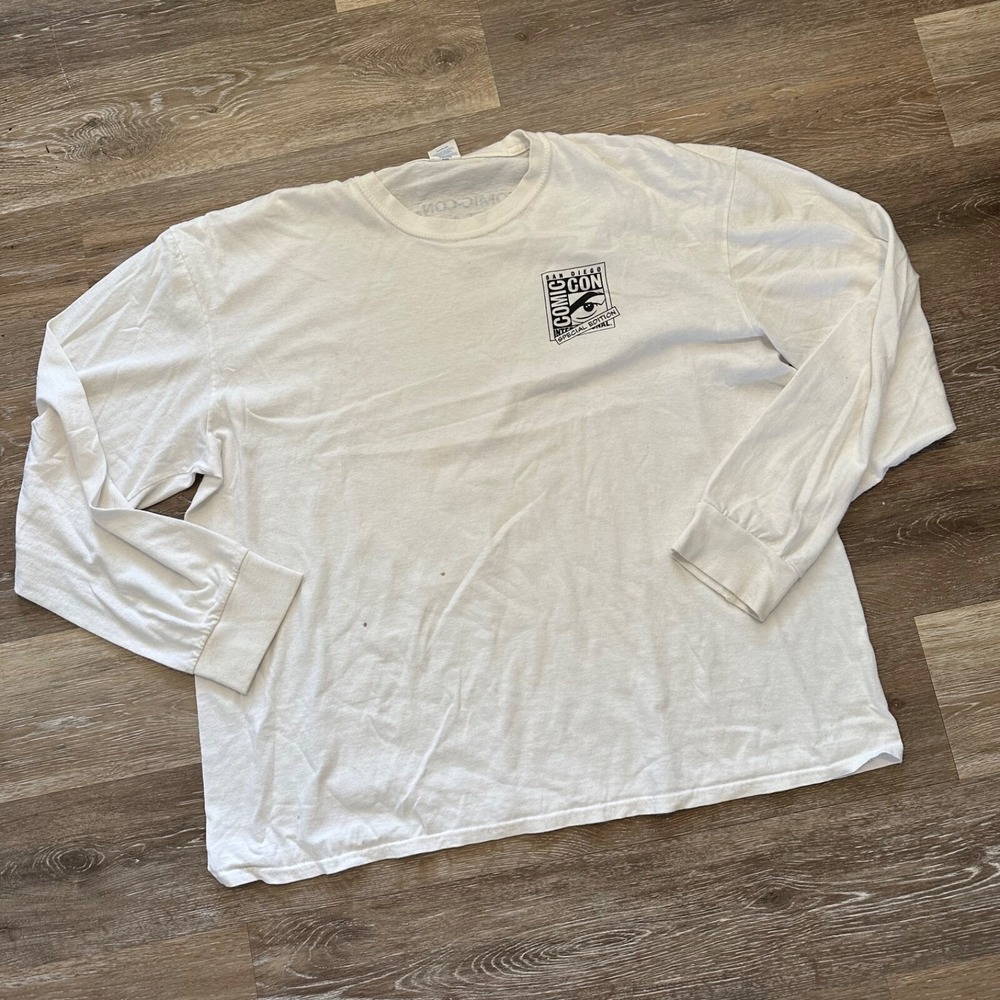 Comic Con Box San Diego blood drive Comic Book Art white long sleeve T Shirt xxl